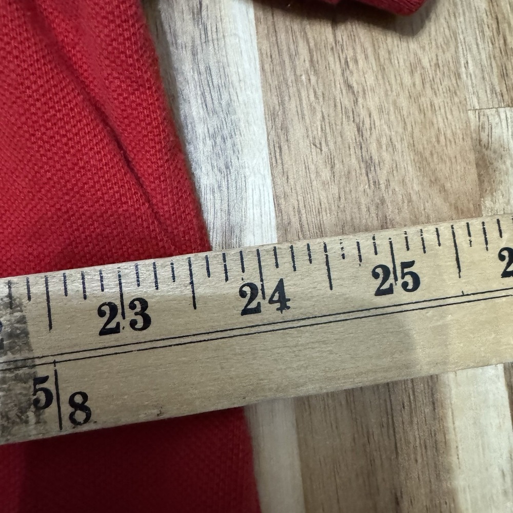 Ralph Lauren Polo Shirt Mens 2XL Red Custom Fit Big Pony USA Flag Rugby Preppy‎ - Picture 6 of 8